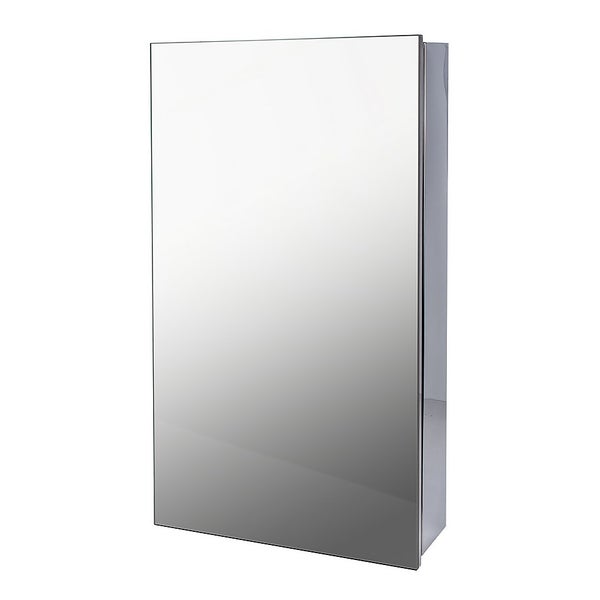 Bathstore Mirrored Bathroom Single Door Stainless Steel