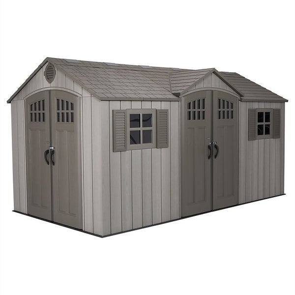 Lifetime 15 x 8ft Rough Cut Dual Entry Outdoor Storage Shed