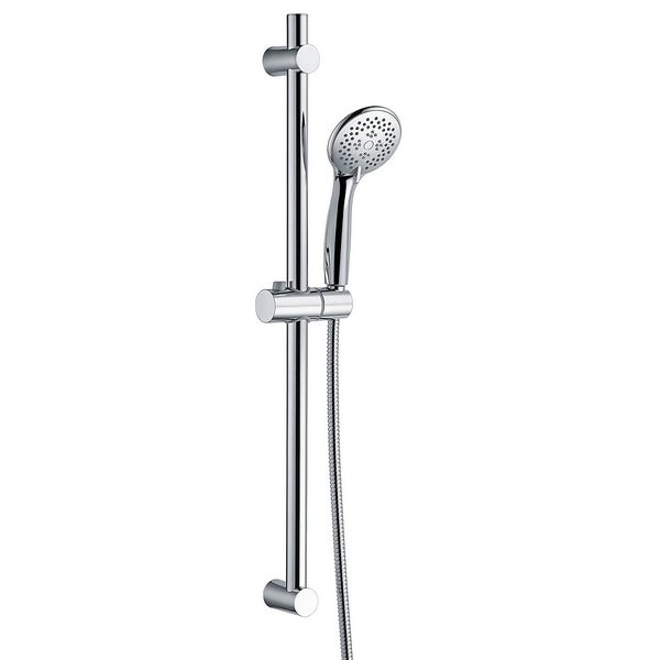 Bathstore Round Shower Handset Head, Riser Rail and Hose Kit Chrome