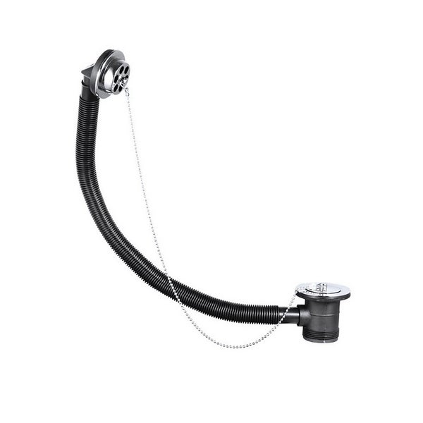 Bathstore Traditional Bath Waste with Chain Plug Chrome Homebase