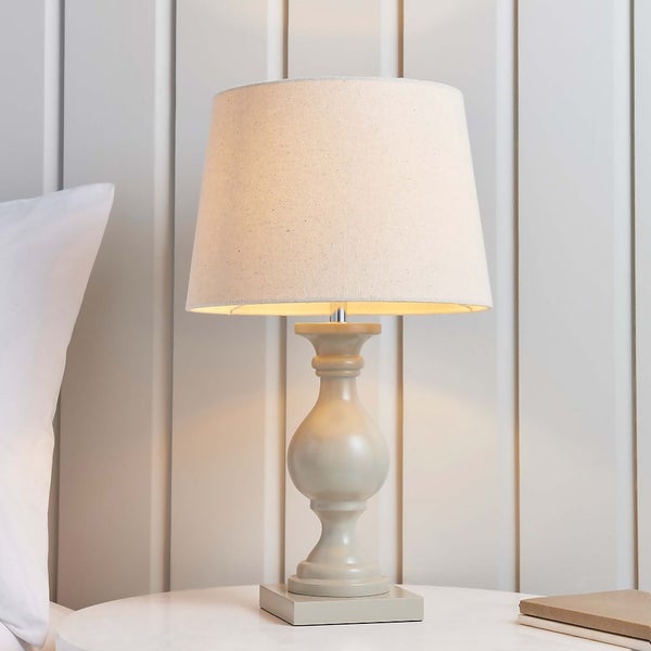 Andrea Table Lamp Taupe Homebase