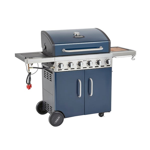 Outback Saturn Pro Blue 6 Burner Gas BBQ Homebase