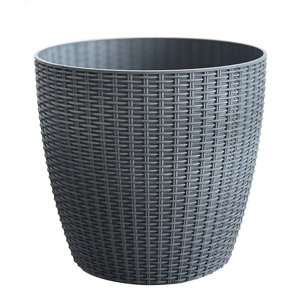 Grey Weave Planter - 28cm | Homebase
