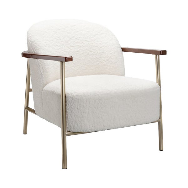 Bonnie Boucle Wooden Arm Chair Homebase