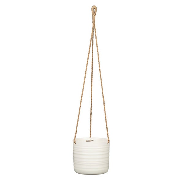 Scheurich Ripple Indoor Hanging Pot White 17cm Homebase