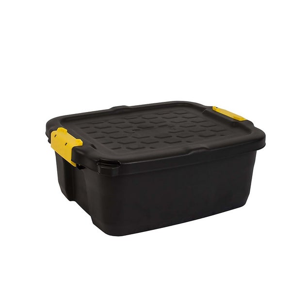 24 Litre Heavy Duty Box and Lid with Clip Handles Homebase