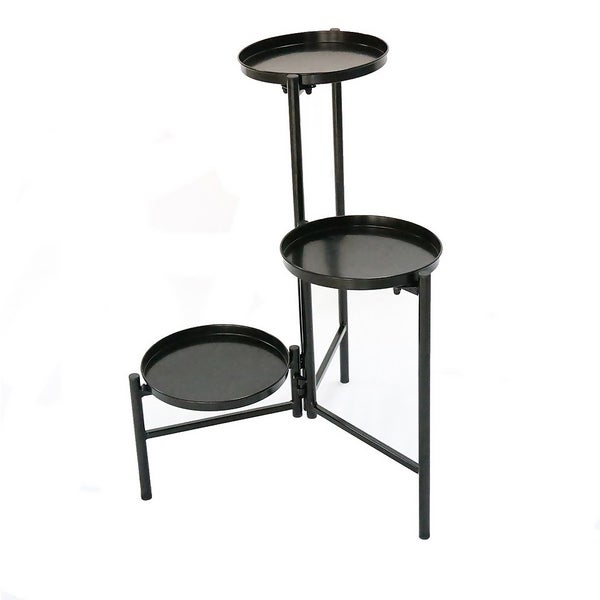 3 Tier Black Metal Plant Stand Homebase