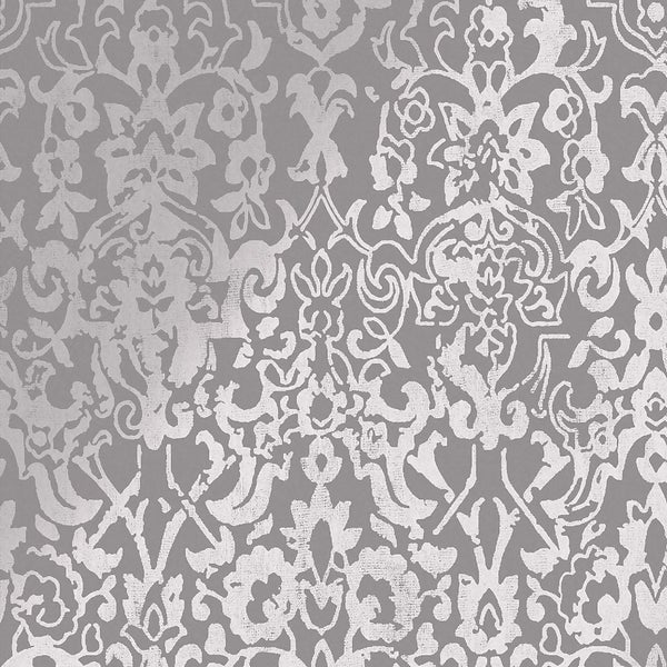 Next Majestic Damask Grey Wallpaper Homebase