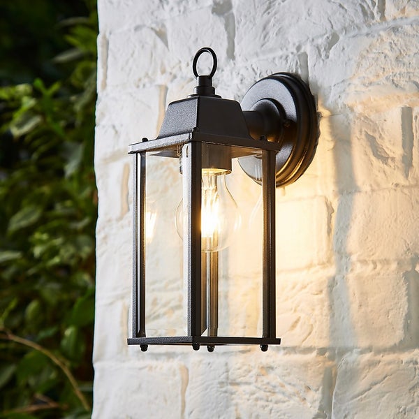 Ceres Outdoor Lantern Wall Light Black Homebase