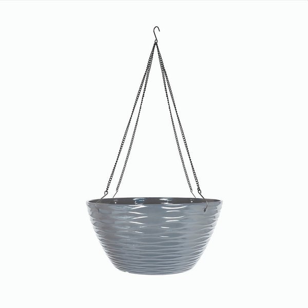 Wave Hanging Basket Charcoal 35cm Homebase