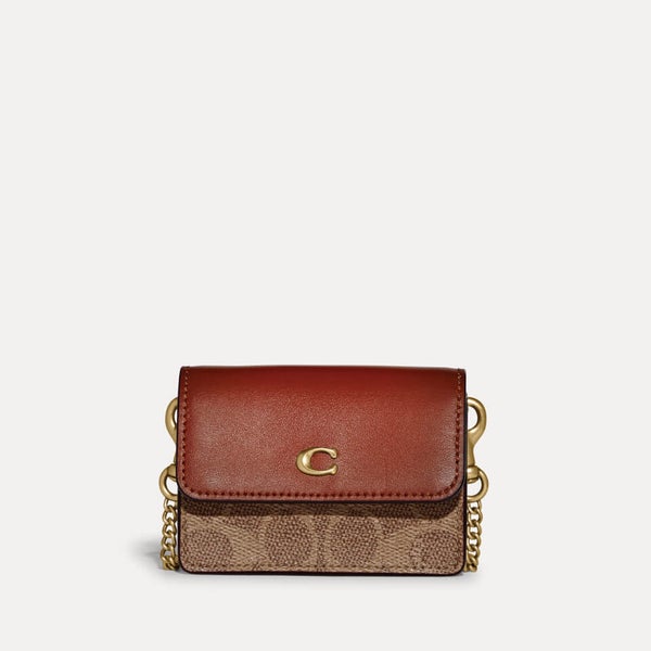 Coach Coated Canvas Signature Half Flap Card Case TheHut.de