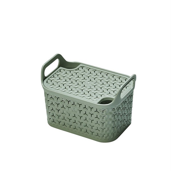 Small Urban Storage Basket with Lid Green Homebase