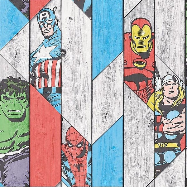 Marvel Wood Panel Wallpaper Homebase