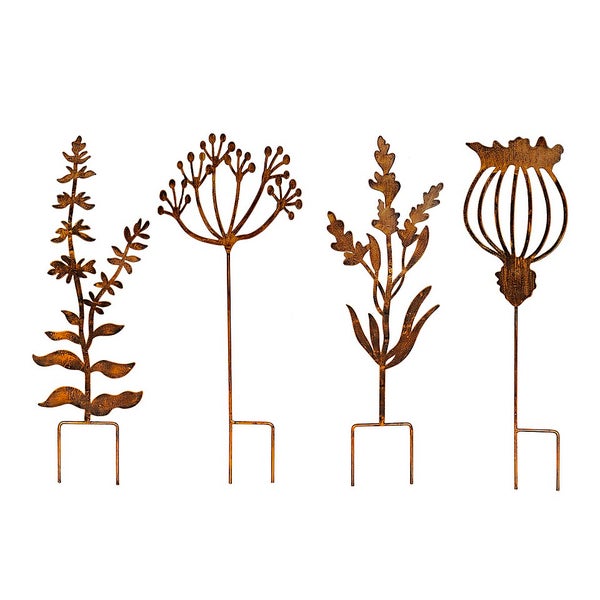 Floral Bronze Ground Stakes 45cm (Assorted Designs) Homebase