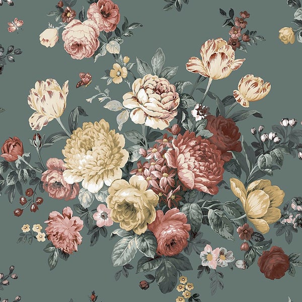 Superfresco Easy Bouquet Natural Green Wallpaper Homebase