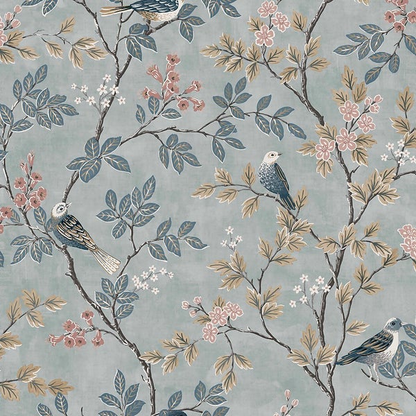 Superfresco Easy Birds of a Feather Denim Wallpaper Homebase