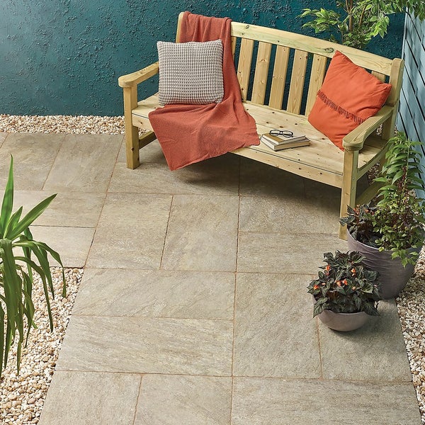 Porcelain Paving 800 x 400mm Cobblestone (Full Pack) Homebase