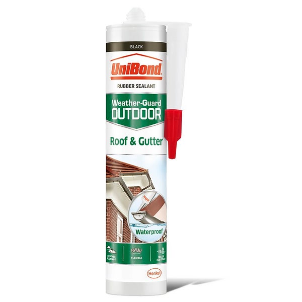 Unibond Roof & Gutter Sealant Cartridge Black Homebase