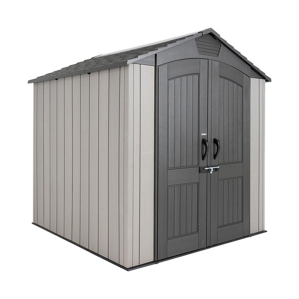 Lifetime 7x7ft Outdoor Storage Shed RoughCut Grey Homebase