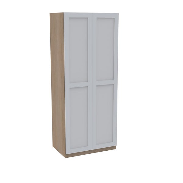 House Beautiful Realm Double Wardrobe, Oak Effect Carcass White