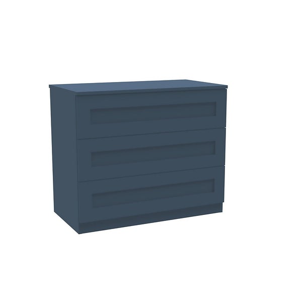 House Beautiful Realm Wide Chest of Drawers Navy Blue Shaker (W)900mm