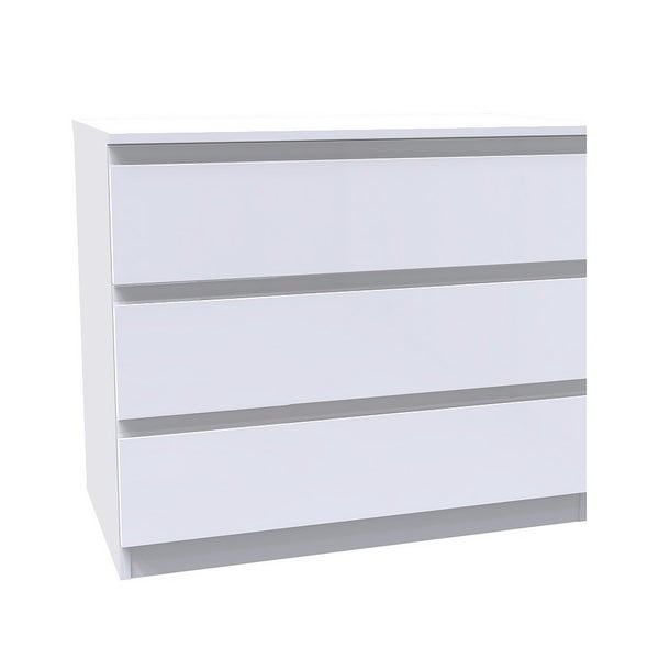 House Beautiful Escape Wide Chest of Drawers Gloss White Handleless
