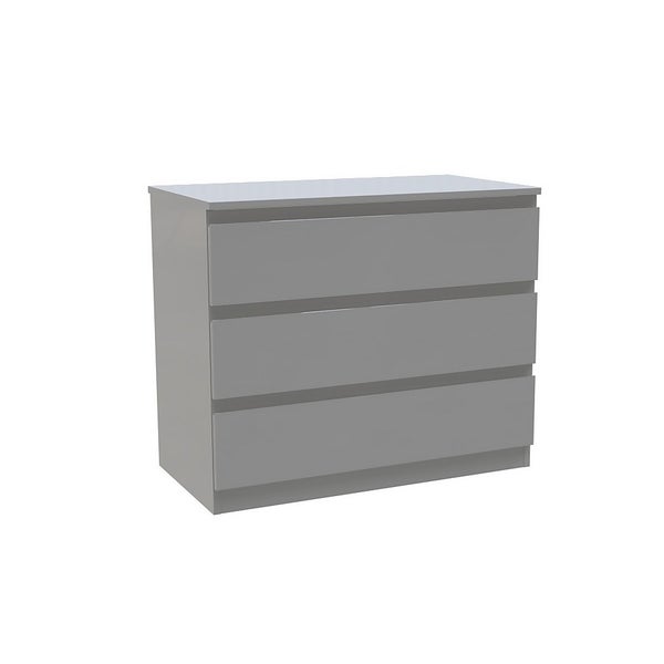 House Beautiful Escape Wide Chest of Drawers Gloss Grey Handleless (W