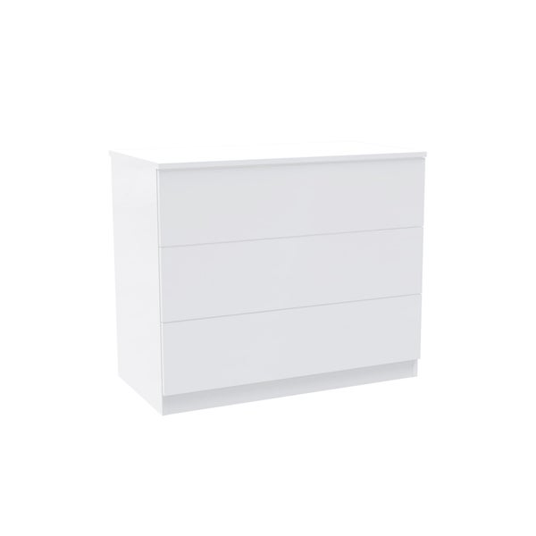 House Beautiful Honest Wide Chest of Drawers Gloss White Slab (W