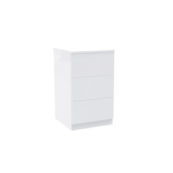 House Beautiful Honest Narrow Chest of Drawers Gloss White Slab (W