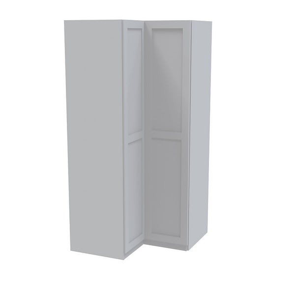 House Beautiful Realm Corner Wardrobe, White Carcass White Shaker