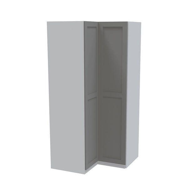 House Beautiful Realm Corner Wardrobe, White Carcass Grey Shaker