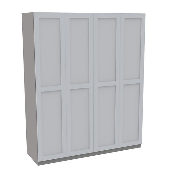 House Beautiful Realm Quad Wardrobe, Grey Carcass White Shaker Doors