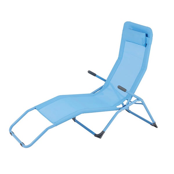 Siesta Sun Lounger Blue Homebase