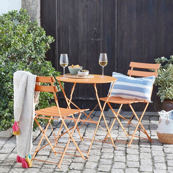 Millie Metal Bistro Set Yellow Homebase