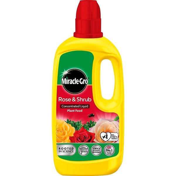MiracleGro Rose & Shrub Concentrated Liquid Plant Food 800ml Homebase