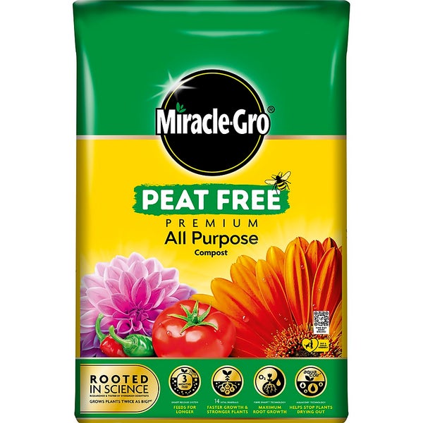 MiracleGro Peat Free Premium All Purpose Compost 40L Homebase