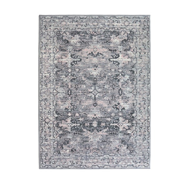 Traditional Rug Grey & Pink 160x230cm Homebase