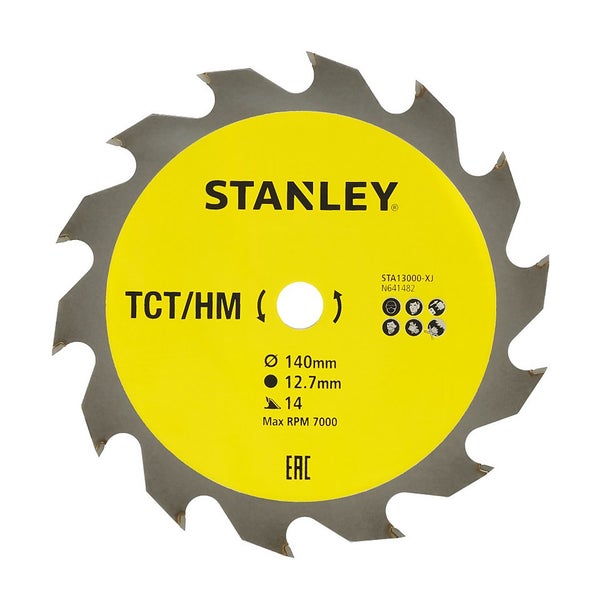 STANLEY Circular Saw Blade, TCT, 140 x 12.7 x 14T (STA13000XJ) Homebase