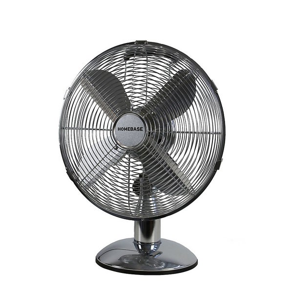 Homebase 12 Inch Chrome Effect Desk Fan Homebase