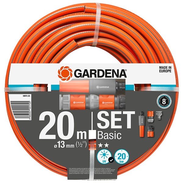 Gardena 20m Basic Hose Set Homebase