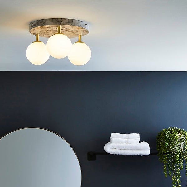 Toronto Marble 3lt Bathroom Spotlight Homebase