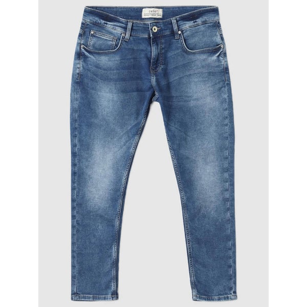 Blue Jean Slim Fit Low-Rise Heavy Fade Jeans (COFLY) | Celio