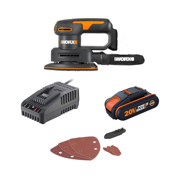 Worx WX822 20v 2.0Ah Cordless Detail Sander Homebase