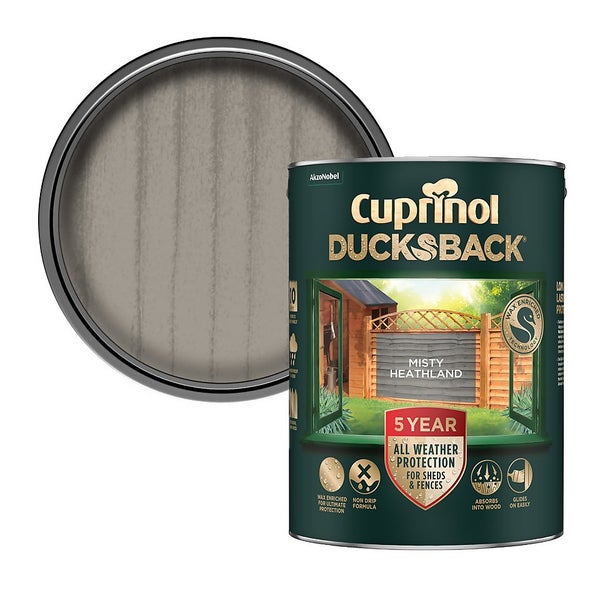 Cuprinol Ducksback Shed & Fence Paint Misty Heathland 5L Homebase