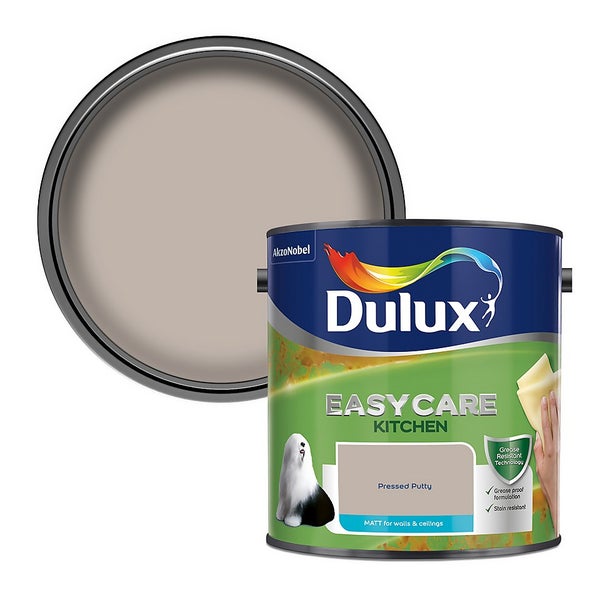 Dulux Easycare Kitchen Matt Emulsion Paint Pressed Putty 2.5L Homebase