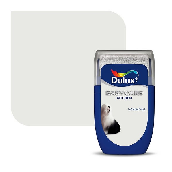 Dulux Easycare Kitchen Paint White Mist Tester 30ml Homebase