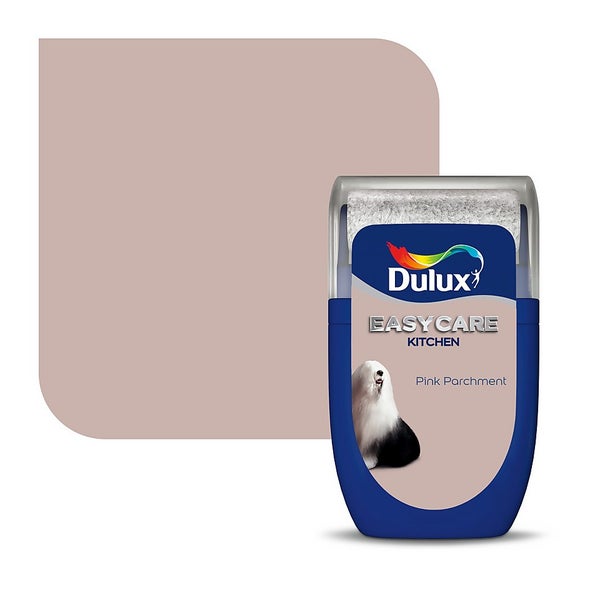 Dulux Easycare Kitchen Paint Pink Parchment Tester 30ml Homebase