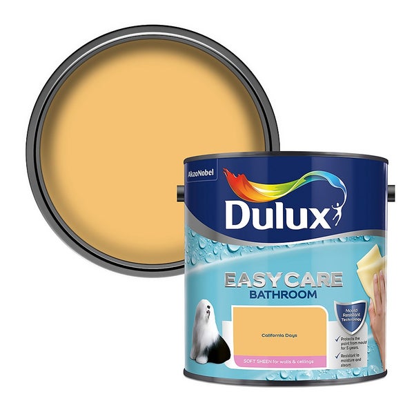 Dulux Easycare Bathroom Soft Sheen Paint California Days 2.5L Homebase