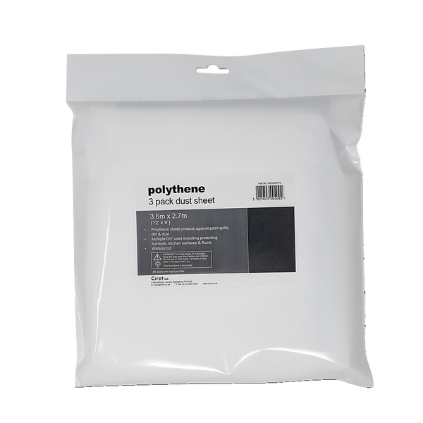 Polythene Dust Sheet 3.6m x 2.7m (12' x 9') Homebase