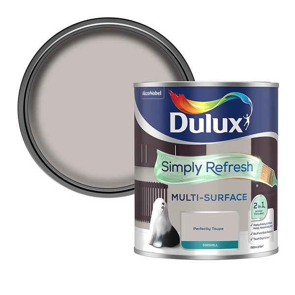 Dulux Simply Refresh Multi Surface Eggshell Paint Perfectly Taupe